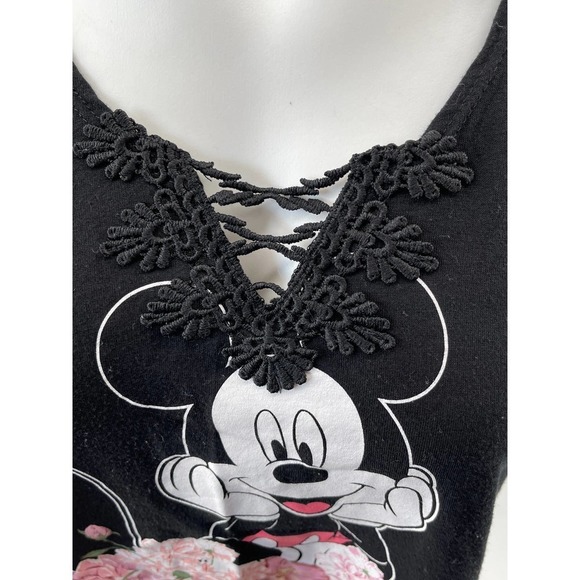 𝅺disney Mickey Mouse Blk Tank Top Sz M 7-9 - Picture 5 of 5